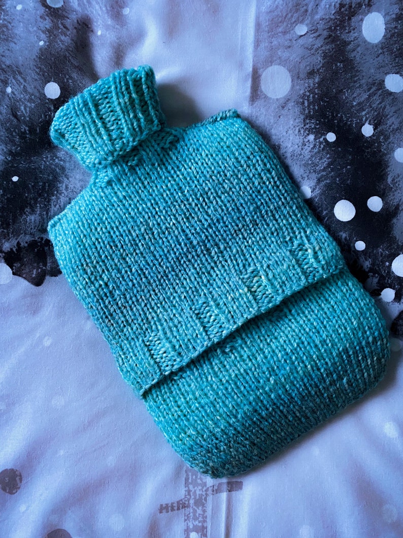 Tiffany Stripe Hot Water Bottle Cover Hand Knitted Hot Water Bottle Cover With or Without Bottle Hot Water Bottle Cosy image 7