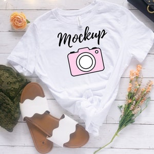 Bella Canvas 6400 Women&#39;s Blank White T-shirt Mockup