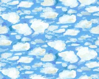 Cloud Fabric - 100% Cotton - Dear Stella Marina Clouds DAW1614