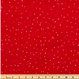 Small Hearts Hearts on Red Cotton fabric- Valentines Day - fat Quarters- 100% Cotton- by the yard