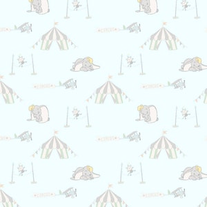 Dumbo Curcus Flying Baby Fabric- by the 1/4 yard, 1/2 yard, Fat Quarters- 100% Cotton fabric -