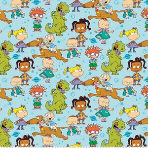 Rugrats Character Packed Cotton Fabric - Cotton Fabric- 1/4 yard, 1/2 yard, - Fat Quarter - 100% Cotton - continuous cuts