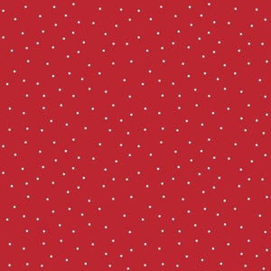 Kimberbell Basics - tiny dots - White dots on Red -by the 1/4 yd, 1/2 yd & Fat Quarters - 100% Cotton -MAS8210-R2