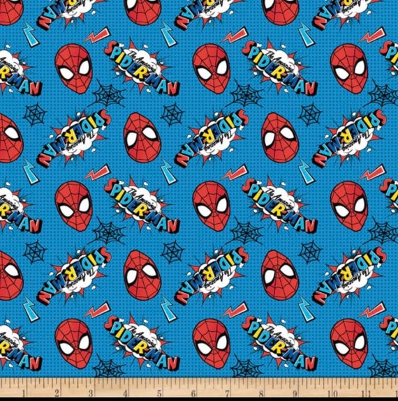 Marvel Spider Man Head Toss Fabric by the yard
