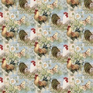 Susan Winget Proud Rooster cotton Fabric - 100% Cotton - By the Yard - Fat Quarters -