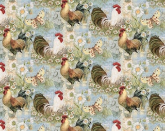 Susan Winget Proud Rooster cotton Fabric - 100% Cotton - By the Yard - Fat Quarters -