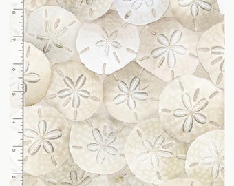 BEACH C8461 SAND PACKED Sand Dollars - Timeless Treasures Fat Quarter - 100% Cotton -