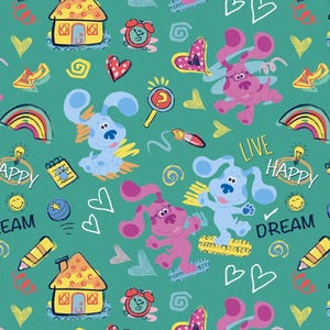 Blue’s Clues Live Happy Cotton Fabric- Fat Quarters - 100% Cotton -