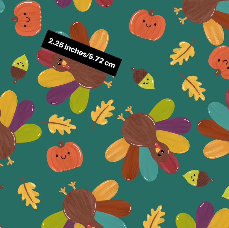 Fall Turkeys Cotton Fabric - Thanksgiving- Fall- Autumn- Gobble Gobble ...