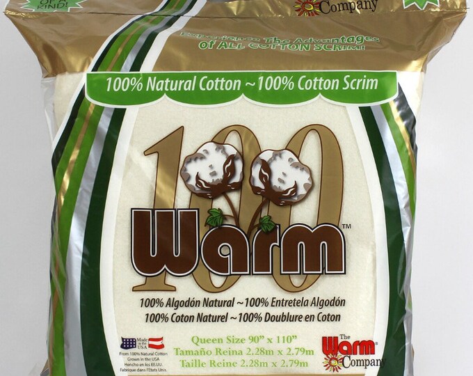 The Warm Company Quilt Batting Queen Size 100 Cotton Scrim Etsy