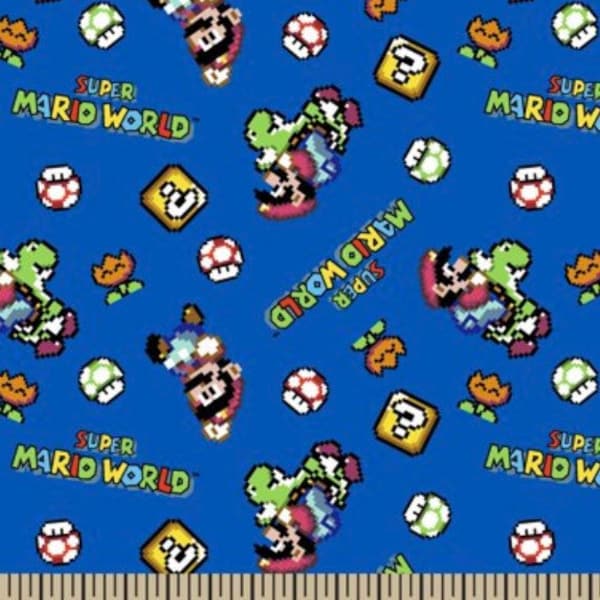 Super Mario World fabric- Fat Quarters - 100% Cotton -