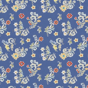 Morning Bloom Cotton Fabric - 100% Cotton -DT-Morning Bloom WA-5826-9C-1 Blue - Ditsi