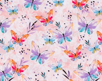 Sweet Summertime Butterfly Cotton Fabric - butterflies- Fat Quarters - 100% Cotton- continuous cuts