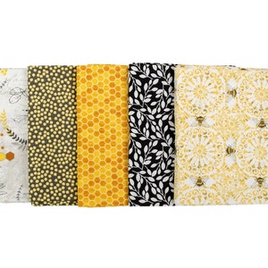 Bumble Bee Stax fat quarter bundle- Fabric - x5 Fat Quarters- Fabric Editions