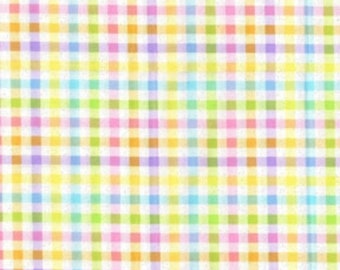 Glitter Yellow Plaid Easter cotton - Hoppy Easter fabric- Fat Quarters- 100% Cotton-