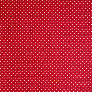 White Mini Hearts on Red Cotton fabric- Valentines Day - fat Quarters- 100% Cotton- by the yard