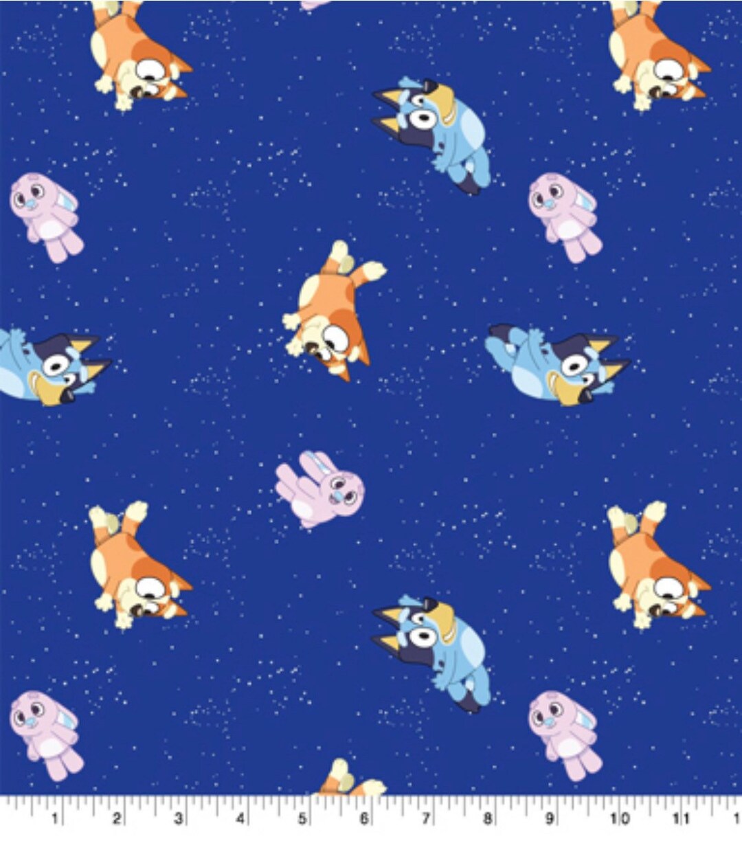 Bluey Goodnight Cotton Fabric- 100% Cotton - Continuous Cuts Licensed ...