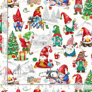 Christmas Quilting Gnomes by Timeless Treasures Gnomes 100% cotton fabric - continuous cuts TT-Holiday CD3556 Winter
