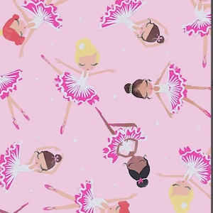 Glitter Accent You&#39;re Tutu Sweet Ballerina Cotton Fabric - by the 1/2 yard, fat quarters - Timeless Treasures - Dancers Ballet