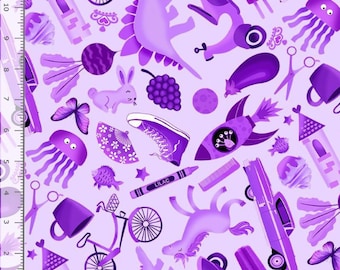 I SPY fabric Purple  100% Cotton TT-Gail CD2622 Purple - I Spy Objects - Ispy