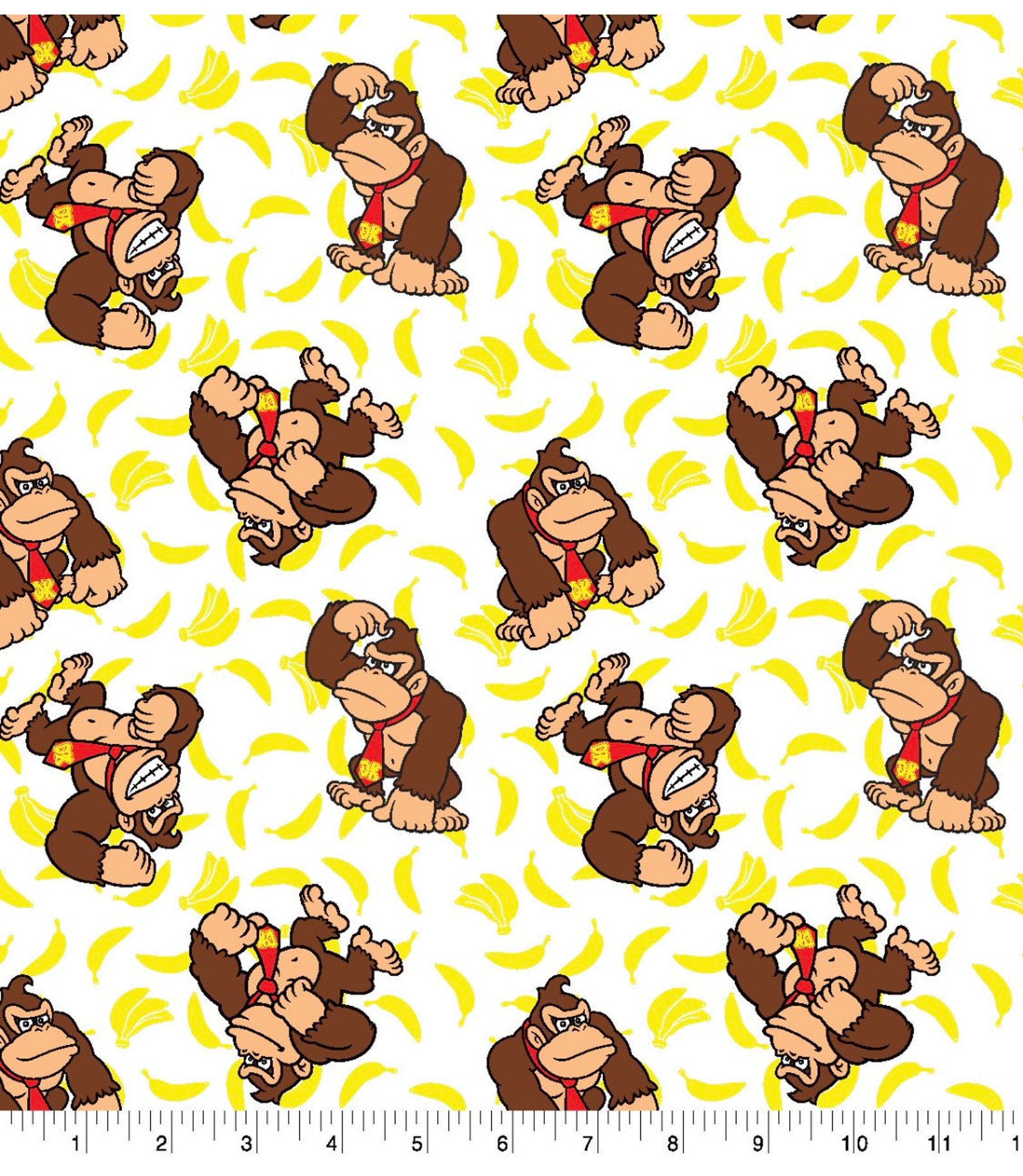 Donkey Kong Cotton Fabric 100 Cotton Fabric Mario Nintendo Etsy
