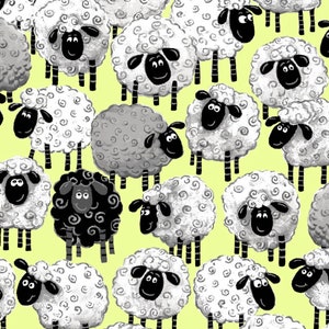 Lewe the Ewe Susybee Fabrics- 100% Cotton - By the 1/2 Yard - Fat Quarters -