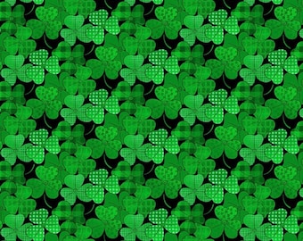 Shamrock Spring Holidays cotton fabric- 1/4 yard, 1/2 yard, Remnant - Fat Quarter - 100% Cotton - continuous cuts