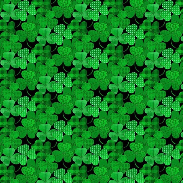 Shamrock Spring Holidays cotton fabric- 1/4 yard, 1/2 yard, Remnant - Fat Quarter - 100% Cotton - continuous cuts