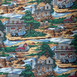 Vintage Trucks Farm for Sale  cotton fabric- Multi- Fat Quarters - 100% Cotton -