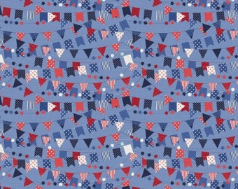 Patriotic Banners Cotton Fabric - 100% Cotton - continuous cuts