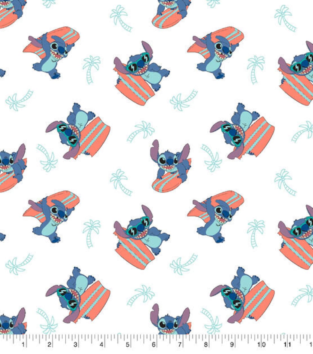 LILO and Stitch Surf Board Disney Cotton Fabric- 1/4 Yard, 1/2 Yard ...