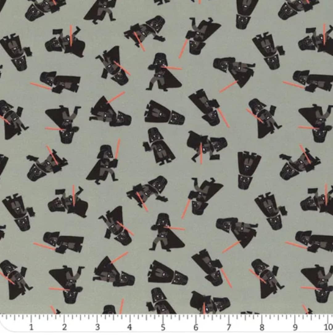 Star Wars Darth Vader Toss Mid Centry Gray Cotton Fabric- 100% Cotton ...
