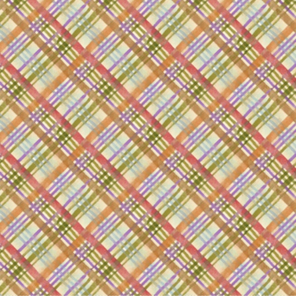 Susan Winget Fall Waterlogue Plaid Cotton Fabric- by the 1/4 yd, 1/2 yd & Fat Quarters - 100% Cotton -