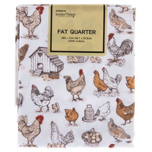 Chicken Fabric - Fat Quarters - 100% Cotton -