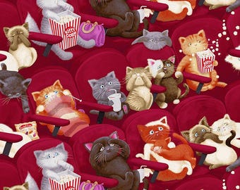 Scaredy Cats Cotton Fabric - 100% Cotton- Continuous Cuts Timeless Treasures CD8141