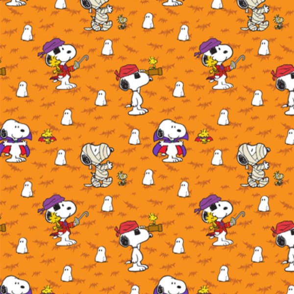 Peanuts Snoopy Costume Halloween cotton fabric- by the 1/4 yard, 1/2 yard, - Fat Quarters - 100% Cotton -