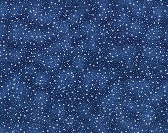 Navy Swirling Stars Cotton fabric- 100% Cotton - continuous cuts