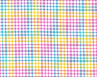 Easter cotton Gingham Check - Hoppy Easter fabric- 100% Cotton- Continuous Cuts