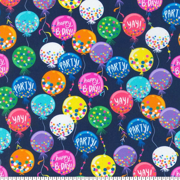 Robert Kaufman Birthday Party Cotton Fabric-party -fabric- Fat Quarter - By the Yard - 1/4 yd, 1/2 yd -100% Cotton