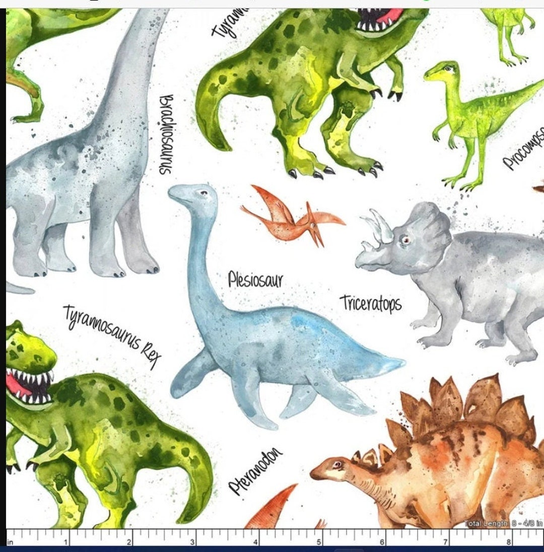 Timeless Treasures Dinosaur Cotton Fabric- by the 1/2 Yard. Cute- Roar ...