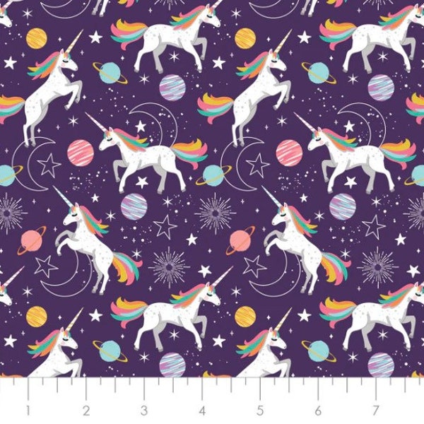 Magical Space Celestial Unicorns 50211002 01- by the 1/2 yard, fat Quarters - 100% Cotton