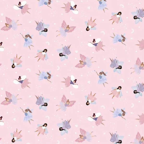 D2337 PARFAIT FAIRIES cotton fabric- 1/4 yard, 1/2 yard, Remnant - Fat Quarter - 100% Cotton - continuous cuts