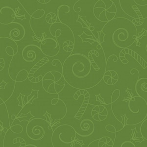 Cup Of Cheer Kimberbell Christmas Cotton Fabric Candy Cane Swirl-Green