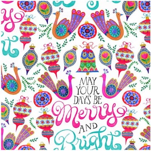SPR77518-G550715Christmas Cotton Designers: Jewel Branding, Shannon SnowMerry and Bright cotton fabric- by the 1/2 yard- continuous cuts