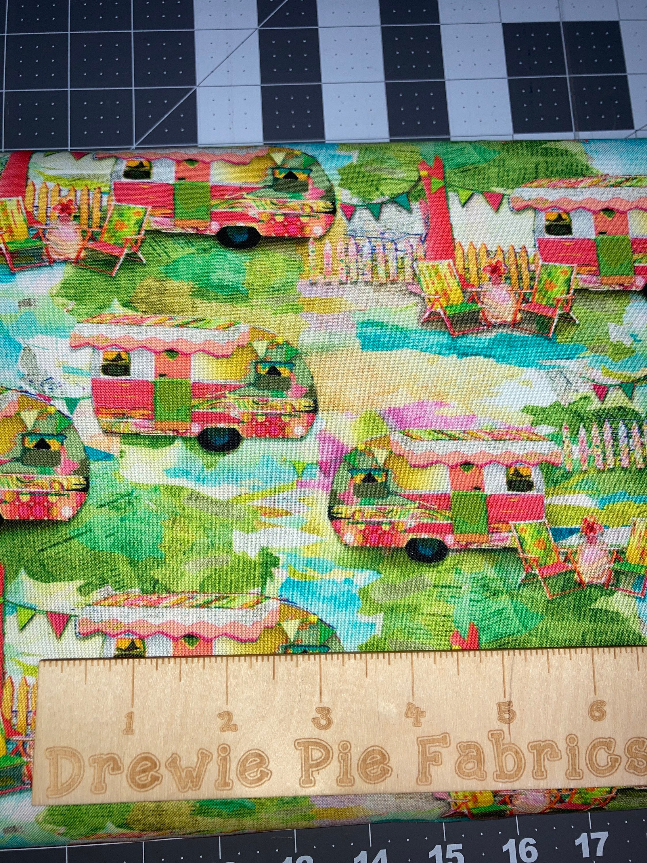 Camping Themed Fabric My Happy Place 18046 Cotton Fabric Etsy