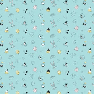 Looney Toons Little Dreamer Characters on Heather CAM23600123 character fabric- 1/4 yard, 1/2 yard, Fat Quarters- 100% Cotton fabric -
