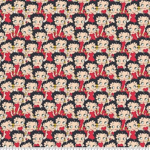 Betty Boop Cotton fabric- by the1/4 yard, 1/2 yard, Fat Quarters - 100% Cotton - continuous cuts
