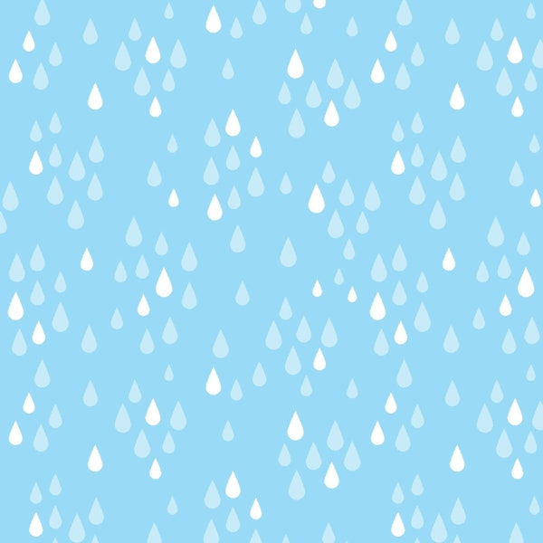 Rain Blue Showers - Let it Grow Cotton Fabric - 100% Cotton - 7531 11 Lt Blue Showers