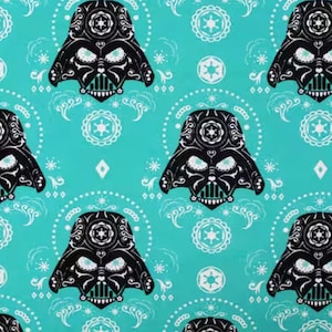 Star Wars Teal Darth Vader Cotton Fabric- 100% Cotton Licensed