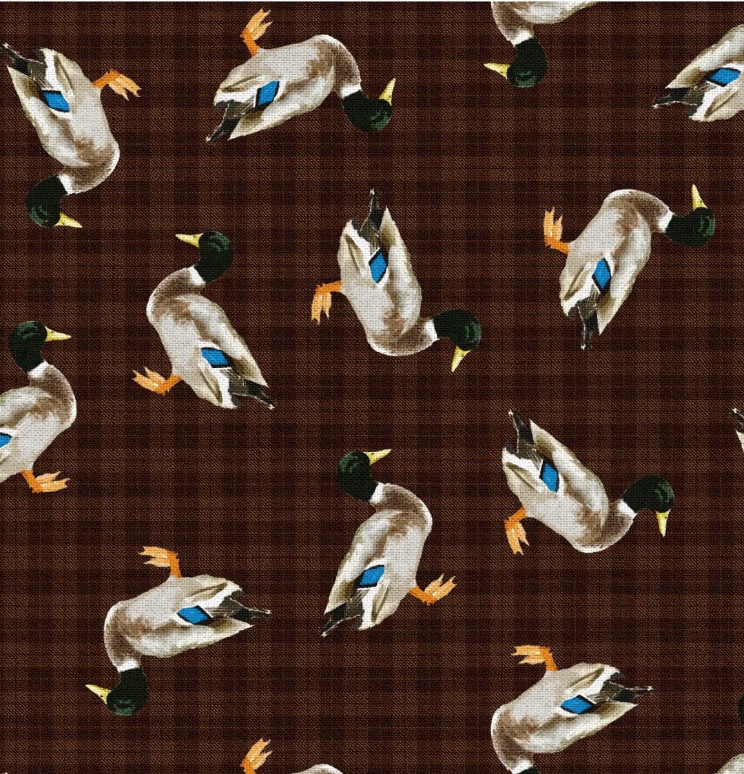 Mallard Duck Print Cotton Fabric 100 Cotton Fabric Editions, Inc Etsy